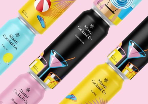 平面設計 miami cocktail co.雞尾酒品牌形象設計